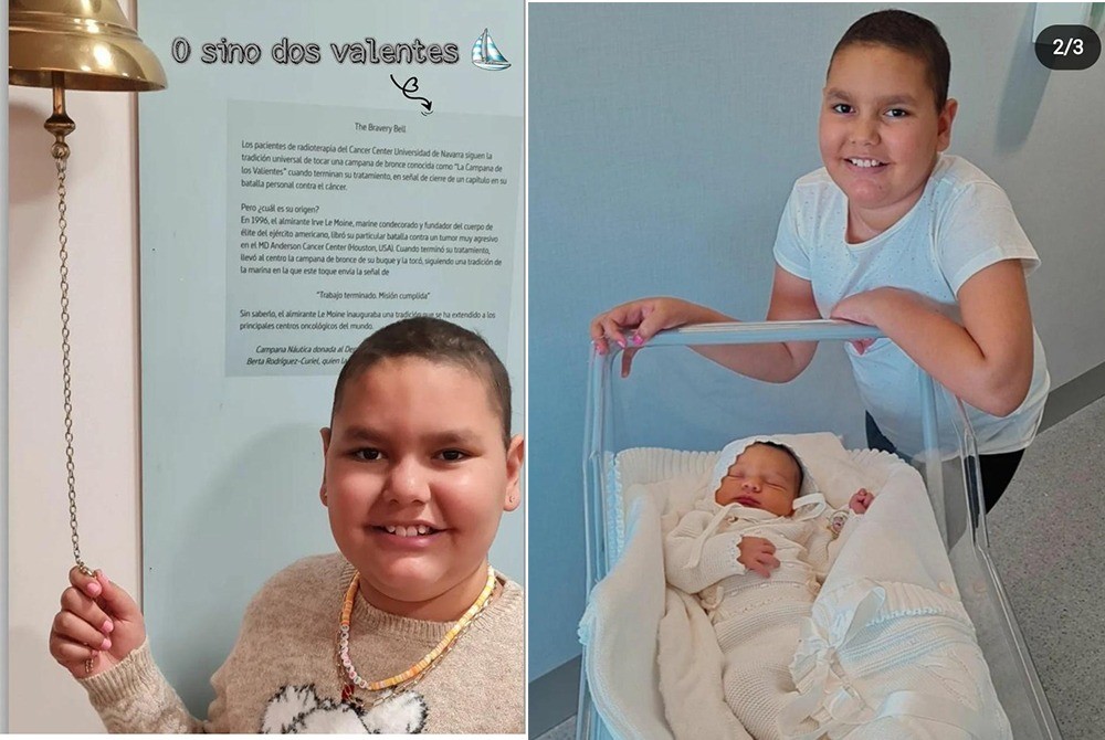 María Clara termina su tratamiento en España y celebra el nacimiento de su hermana pequeña